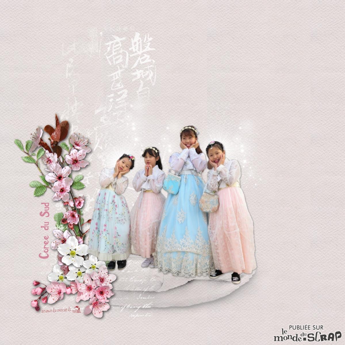 Corée du Sud - Fillettes en hanbok