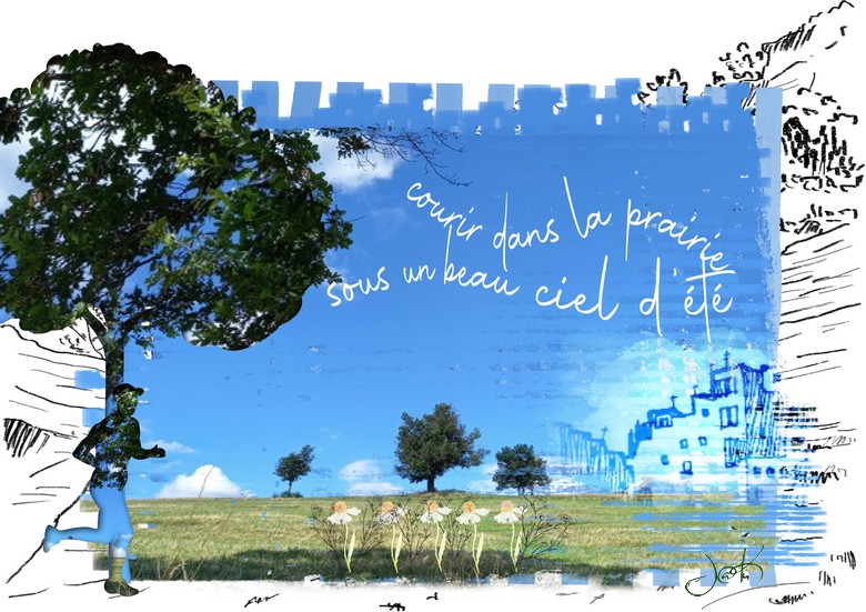 courir dans la prairie