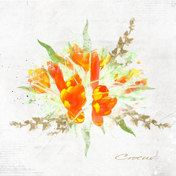 Crocus - Aquarelle selon tuto Malou 29