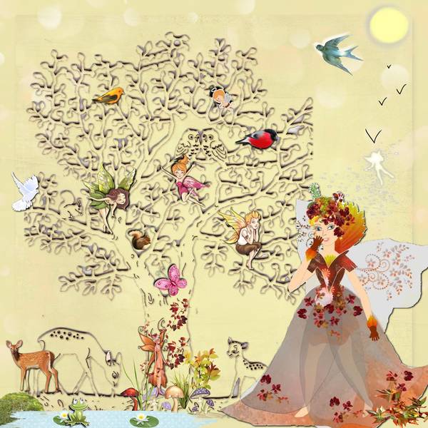 dans le monde de la fée de l'automne