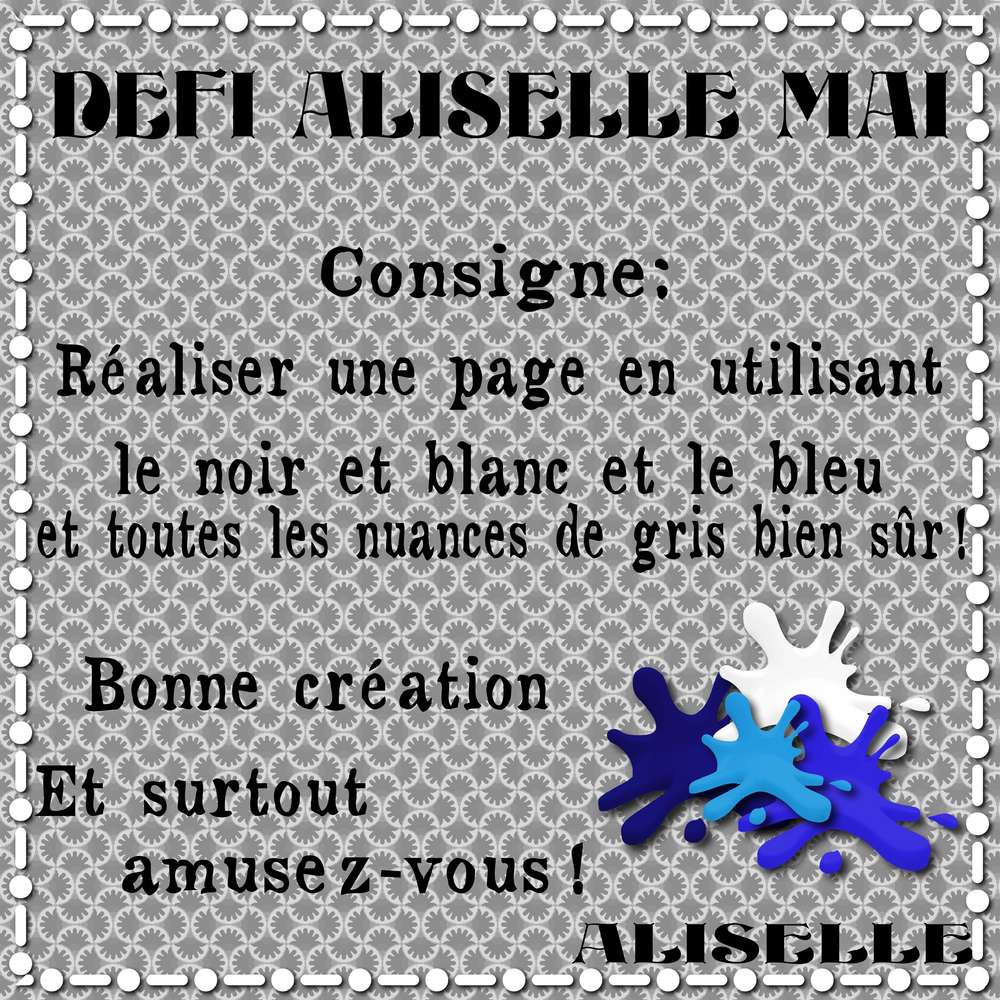 Défi Aliselle Mai Noir Blanc Bleu