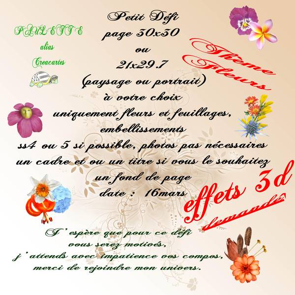 défi fleurs ss4 ou ss5