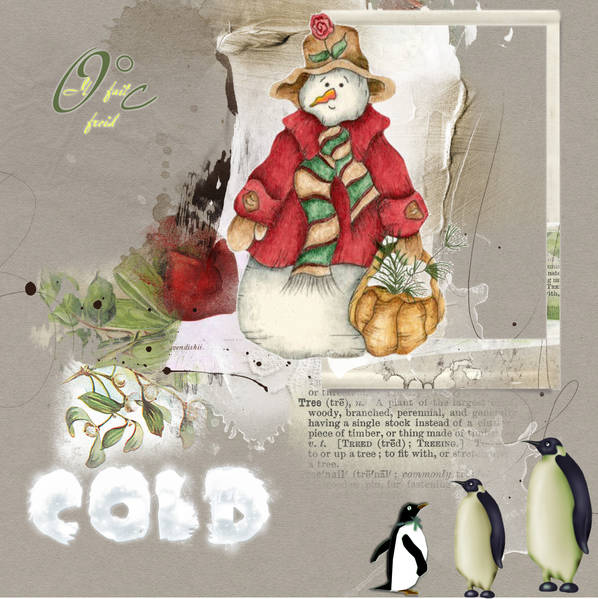 Défi Laurette - semiane 52 - Bonhomme de neige.