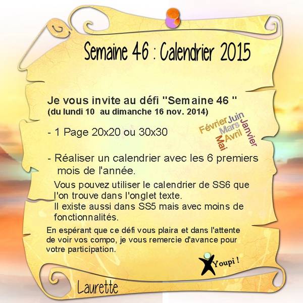 Défi S46 Ma Proposition Calendrier