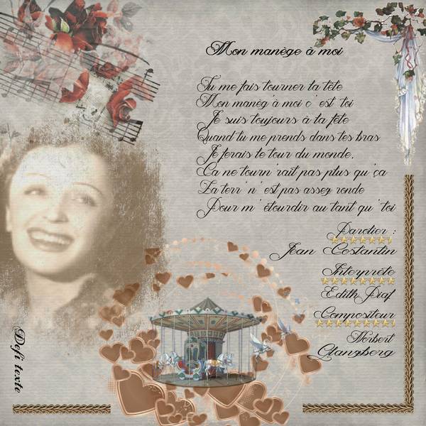 defi texte - Mon manège à moi.