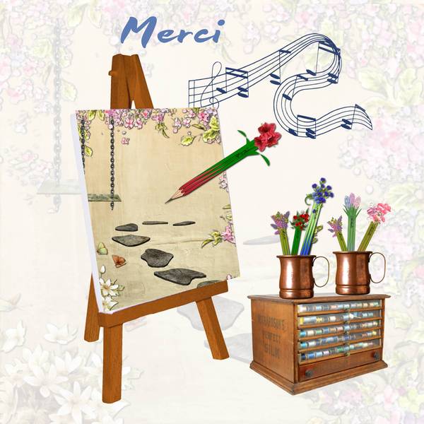 des crayons en fleurs