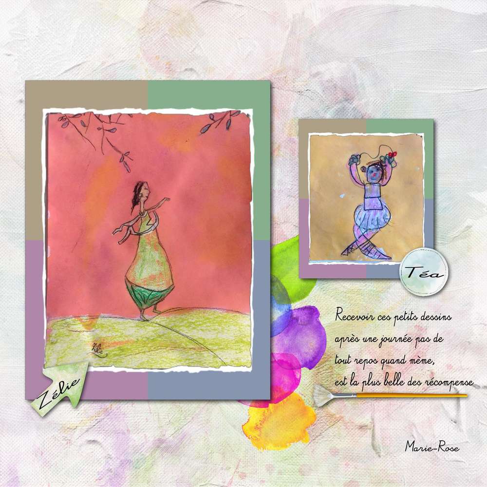 dessin Zélie et Téa