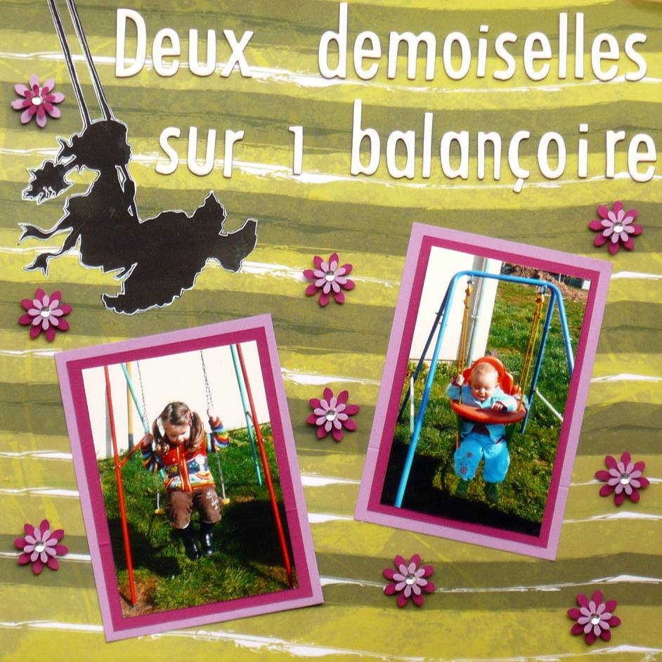 Deux demoiselles sur 1 balançoire