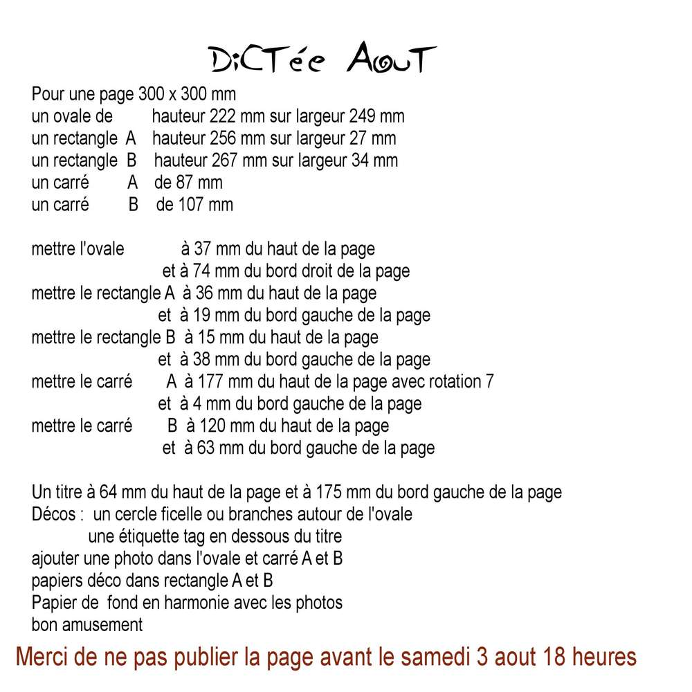 dictée aout