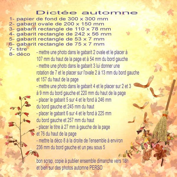 dictée automne