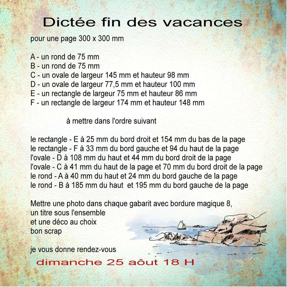 dictée fin aout