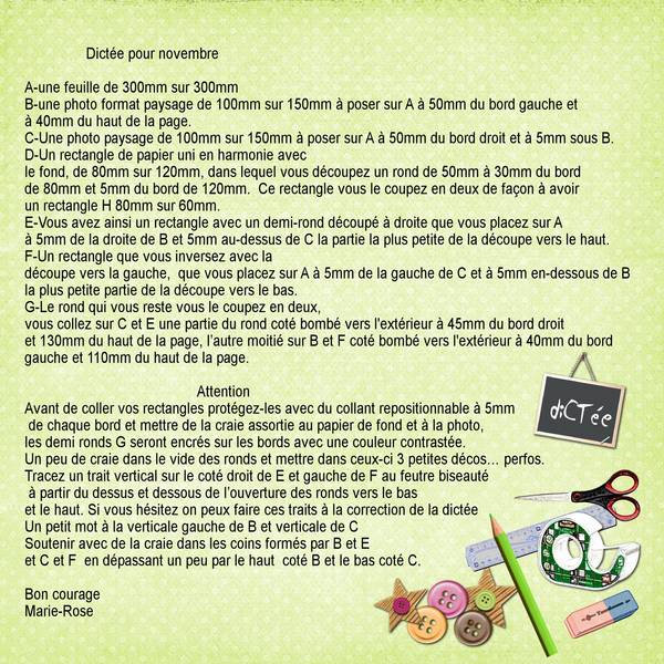 dictée novembre