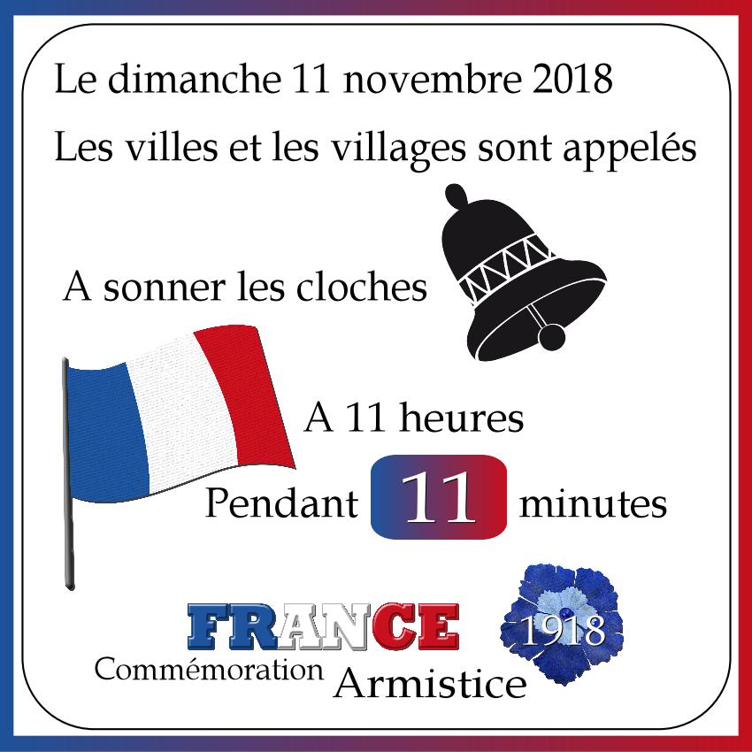 DIMANCHE 11 NOVEMBRE 2018 COMMEMORATION DE L'ARMISTICE DU 11 NOVEMBRE 1918