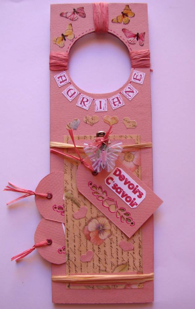 Door Hanger naturel (rose et écru)