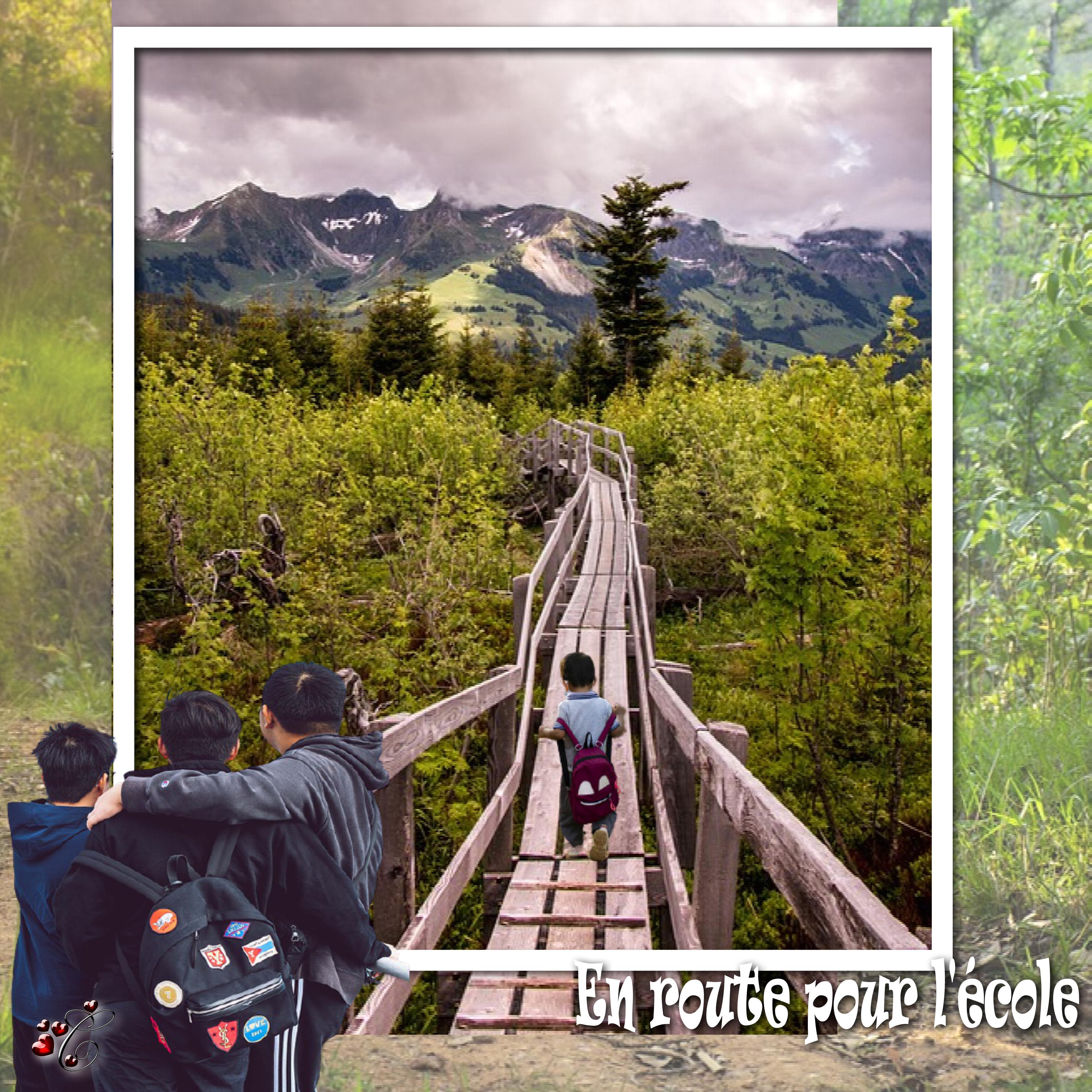 en route pour l'école Christine