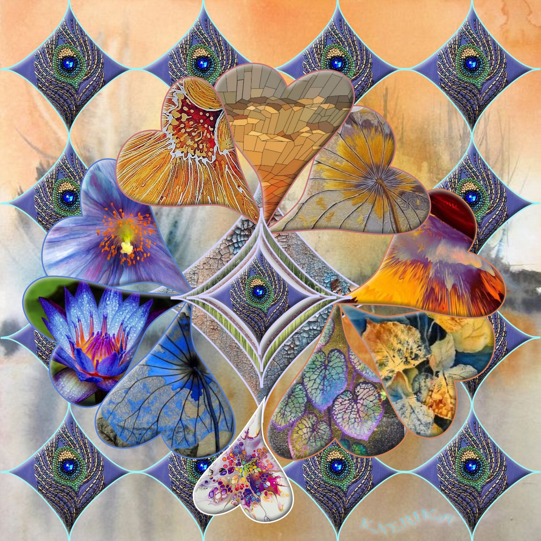 Envol de cœur sur alignement géométrique  par Anne Marie,.jpg