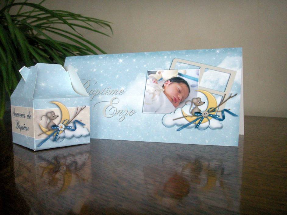 Faire-Part de naissance et bonbonnière assortie