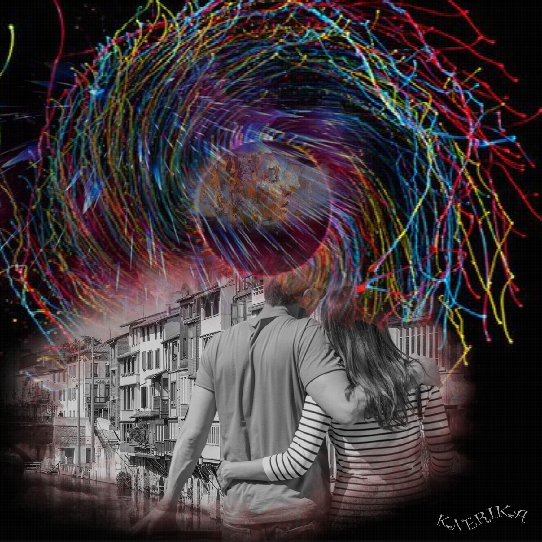 Feux du 14 juillet vu d'un pont de Castres_Anne Marie.jpg