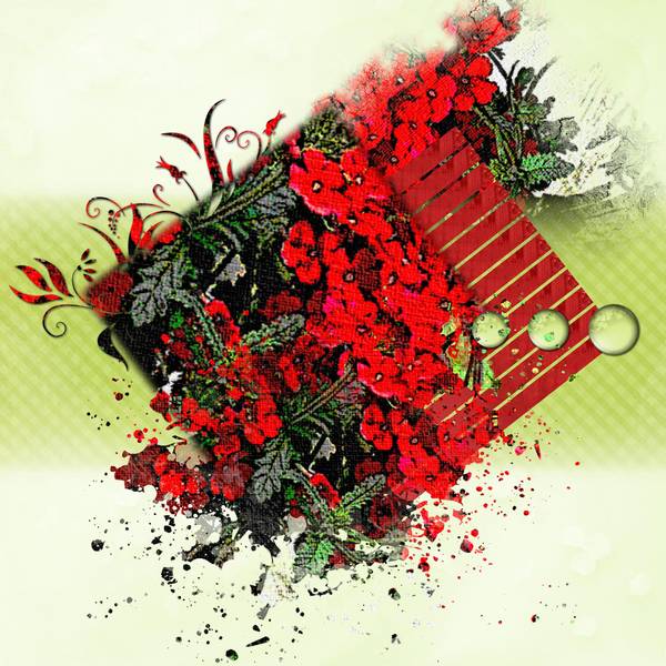 Fleur rouge effet peinture