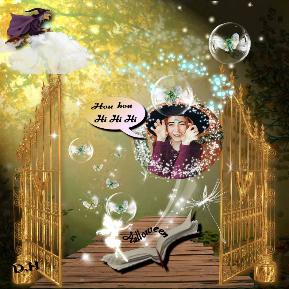 floriane en sorcière pour Halloween