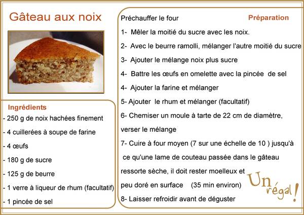 GATEAU AUX NOIX