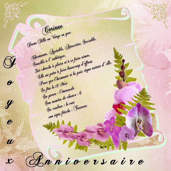 heureux anniversaire Corinne