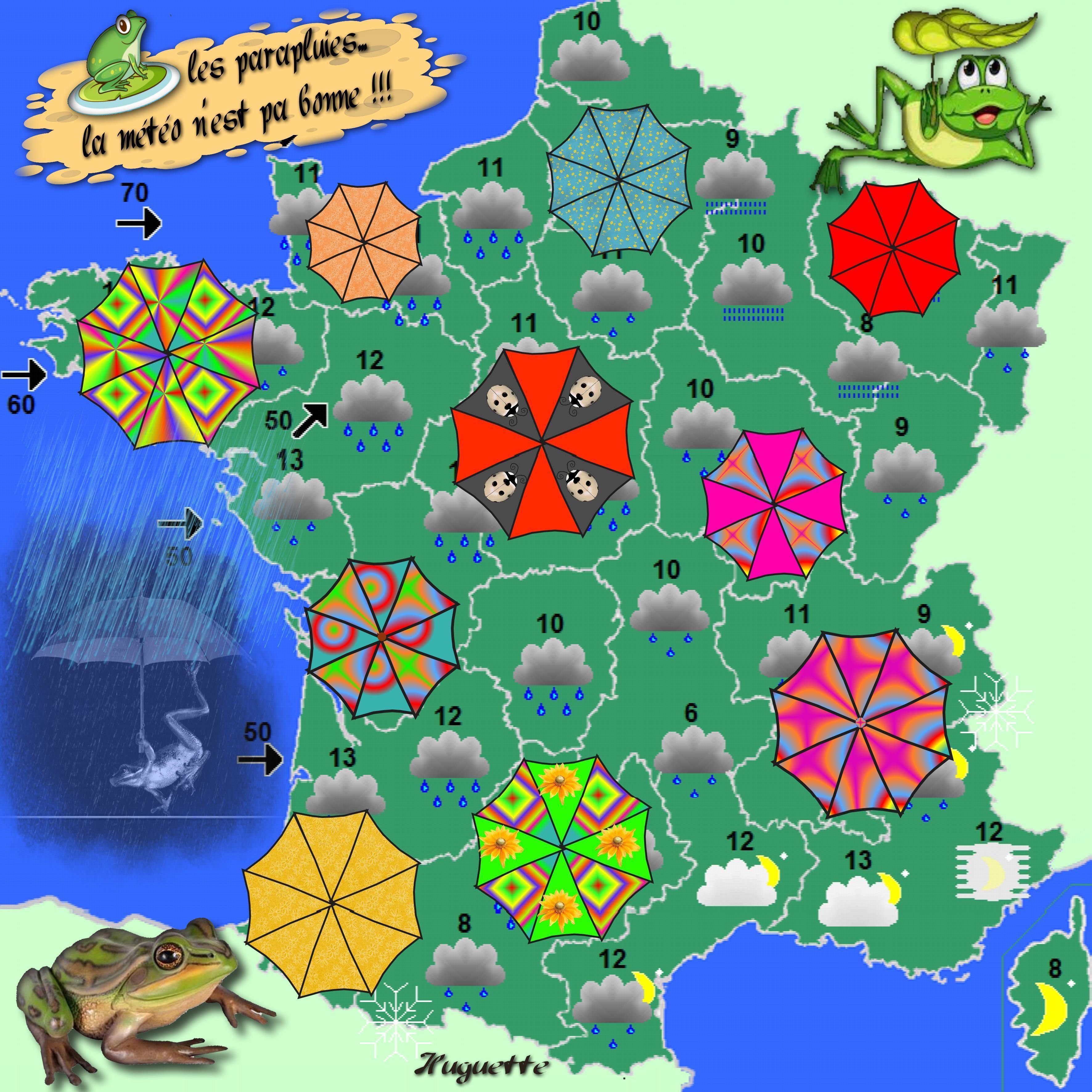 Huguette Météo parapluies et grenouille .jpg