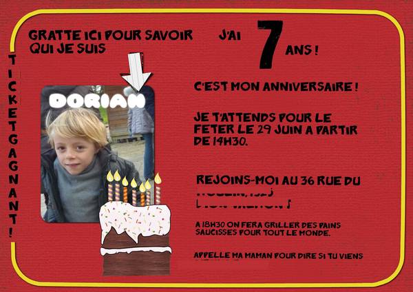 Invitation fête d'anniversaire