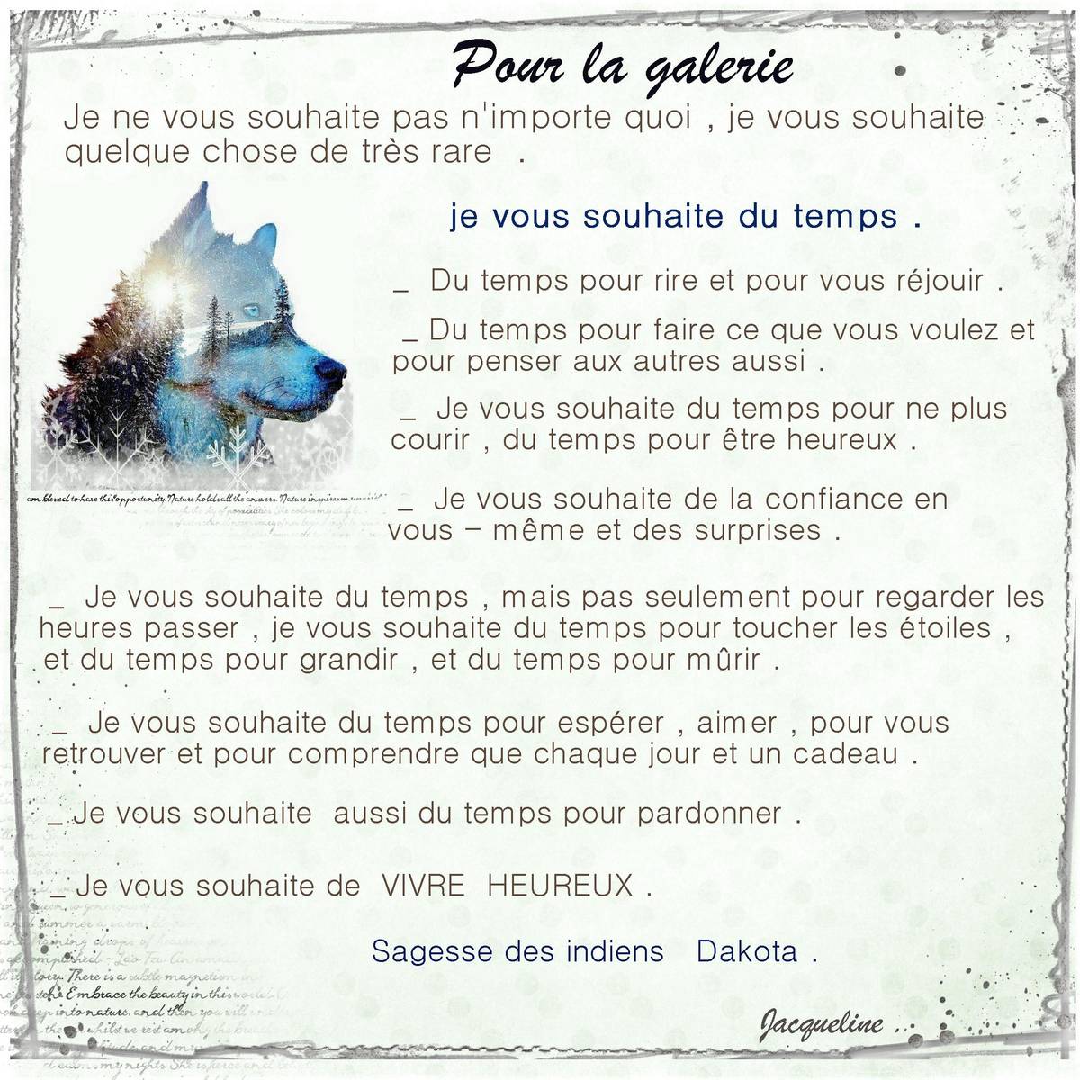 Je vous souhaite du temps .