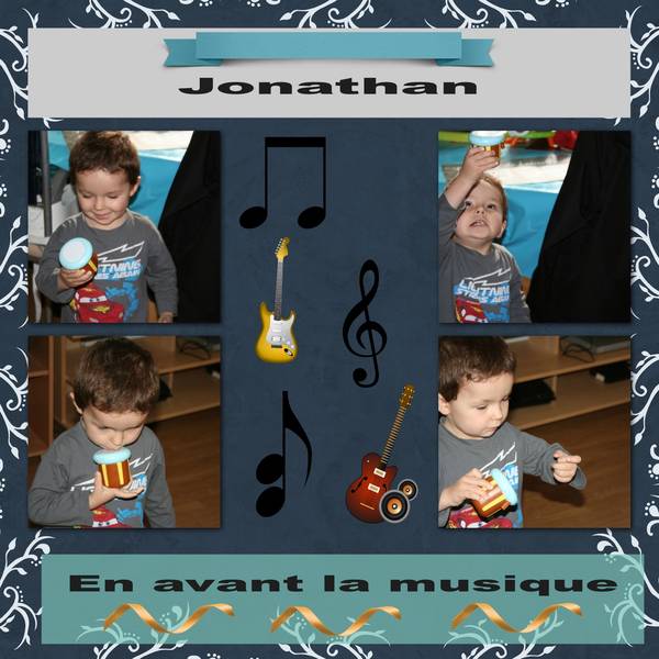 Jonathan fait du tambour