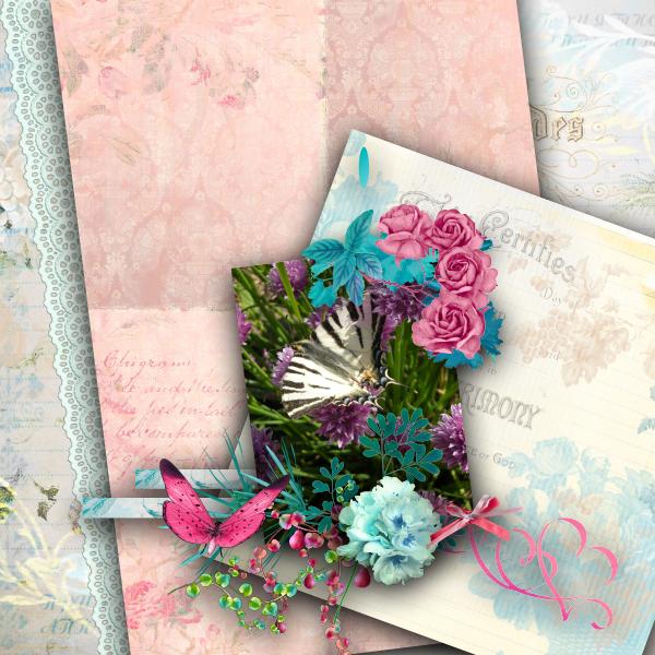 kit romantic shabby rose de Kastagnette