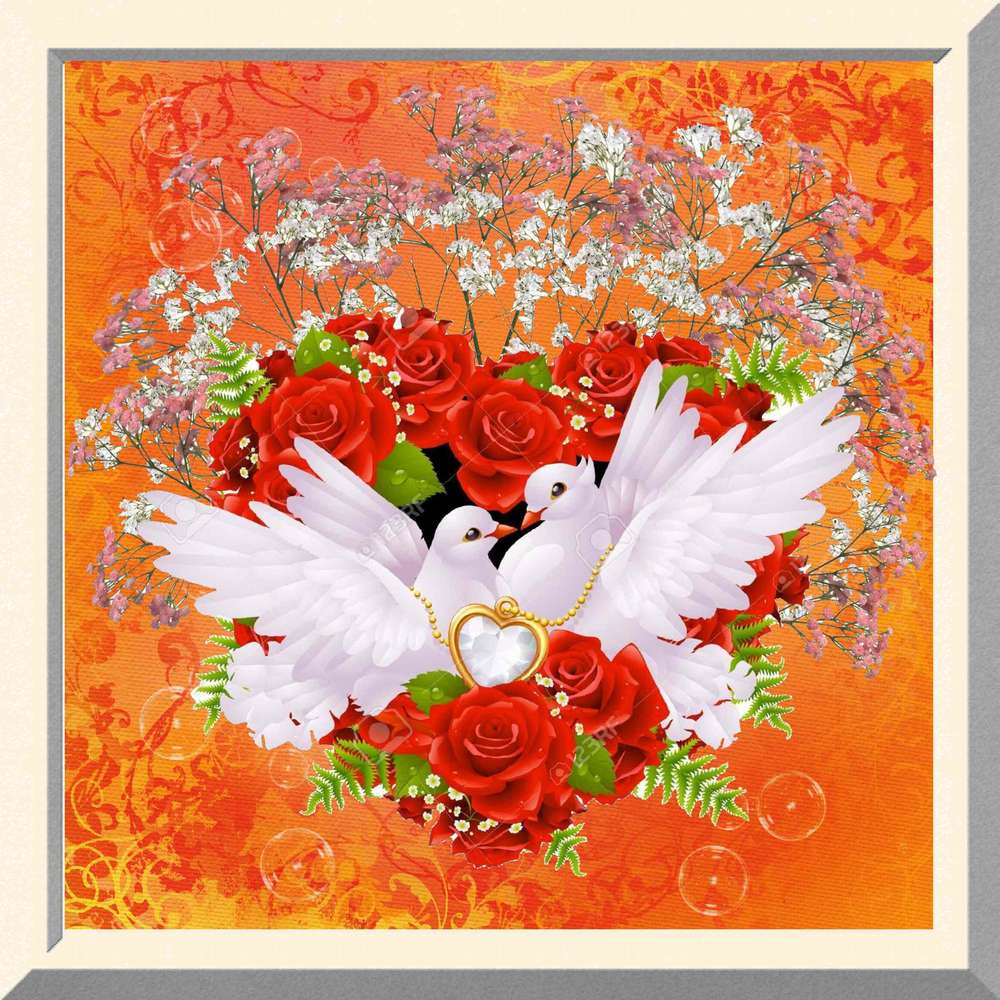 La colombe et les roses