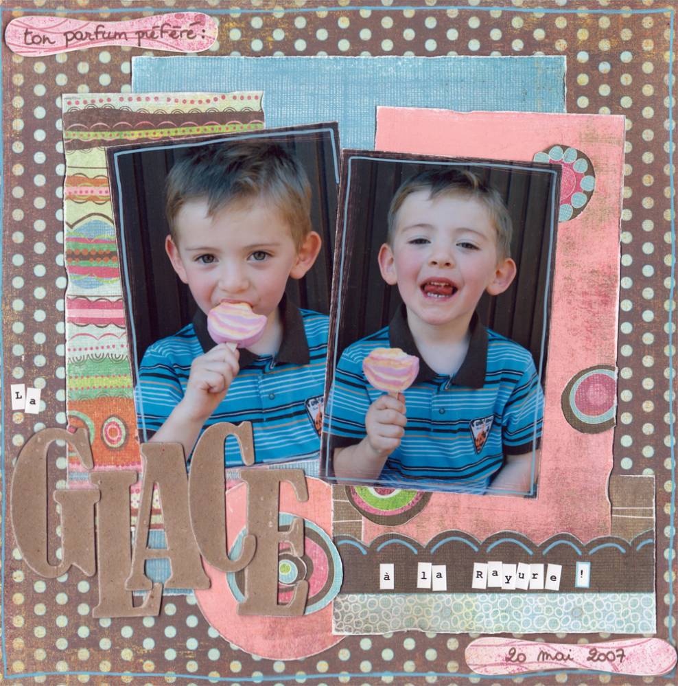 La glace à la rayure