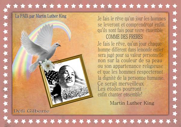 La PAIX par Martin Luther King.