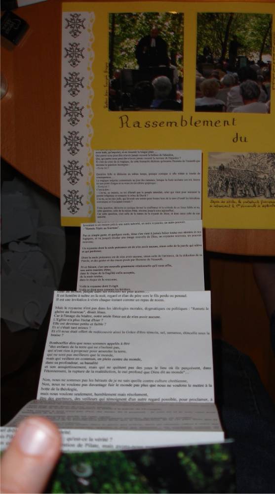 Le dépliant du rassemblement