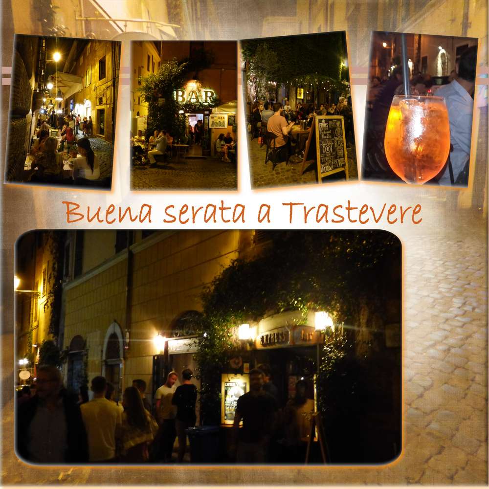 Le quartier du Trastevere de nuit.