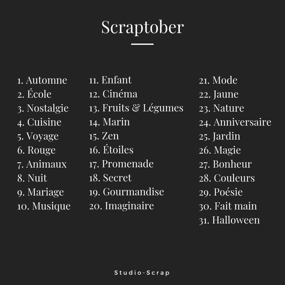 Le Scraptober : challenge du mois d'octobre