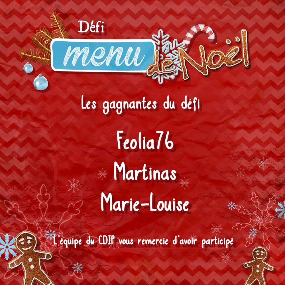 Les gagnantes du défi de noël