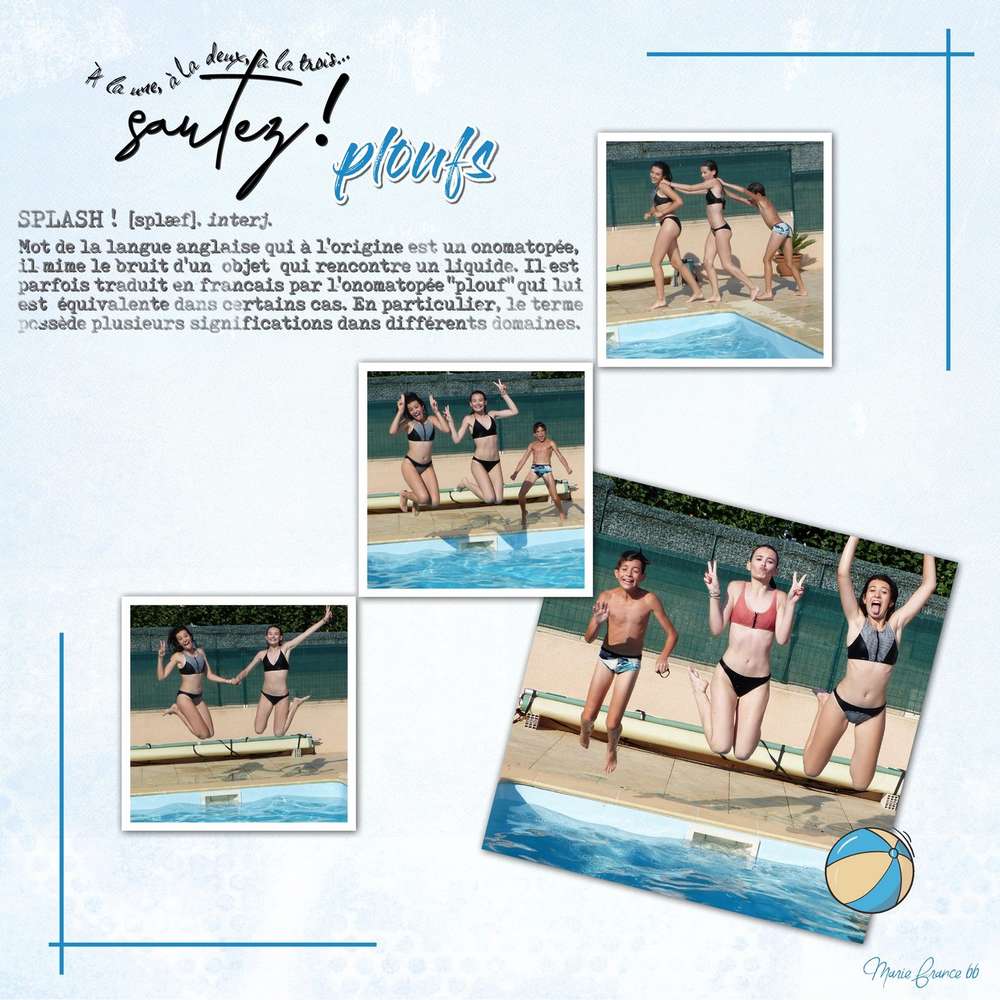 LES PLOUFS ET SPLASHS DANS LA PISCINE