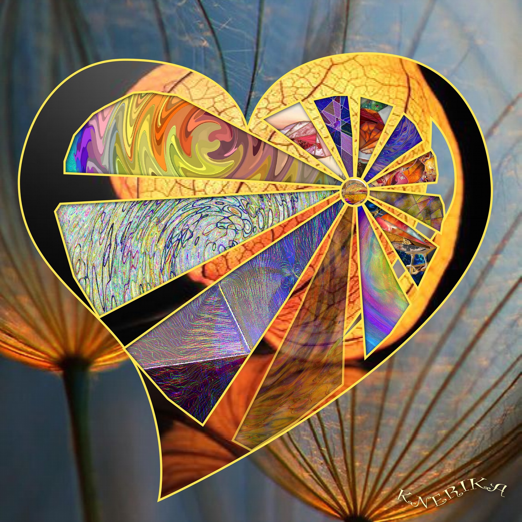 les rayons d'un cœur ouvert,