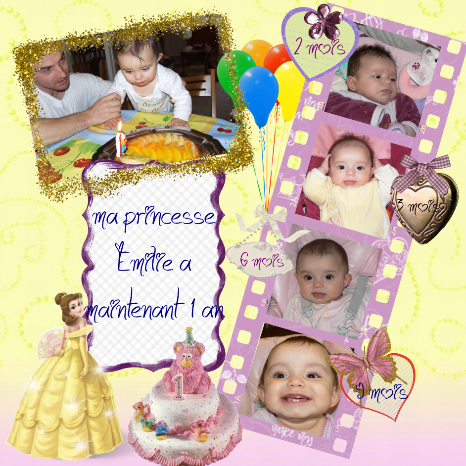Ma princesse Emilie à fêtée son 1er anniversaire