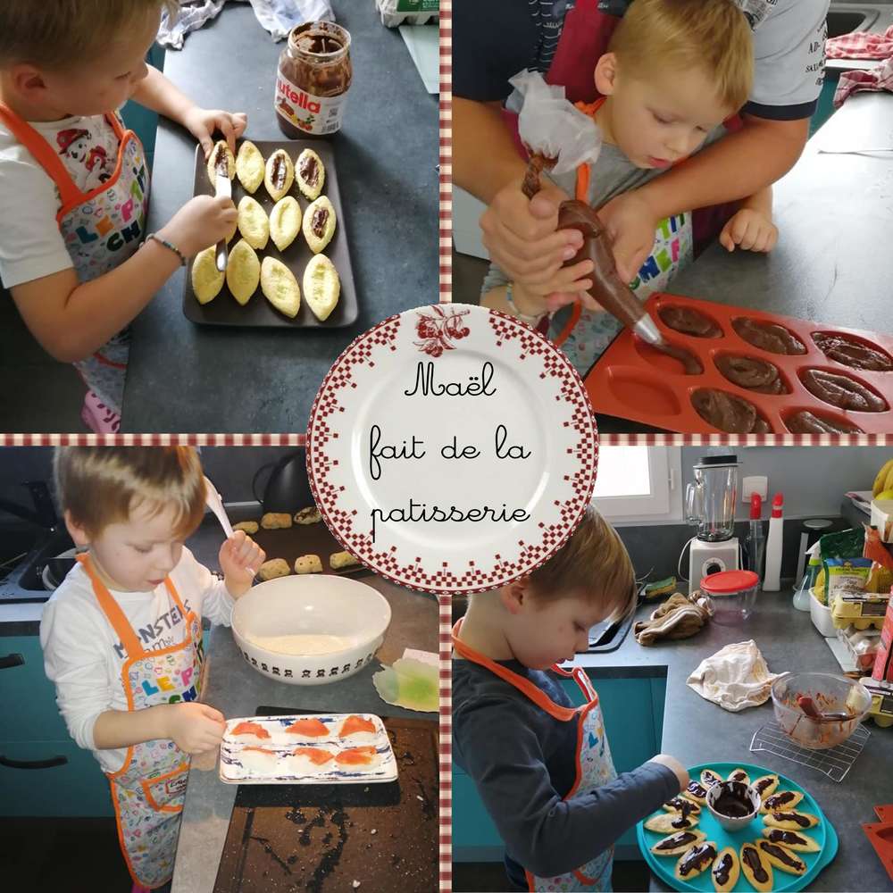 Maël fait de la patisserie