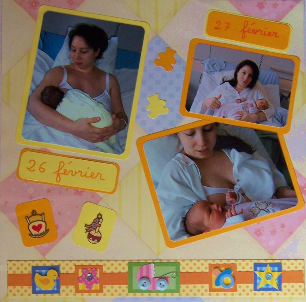 Maëlle avec sa maman: à un jour et 2 jours