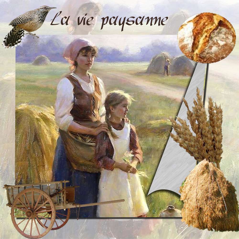 mère et fille au champs