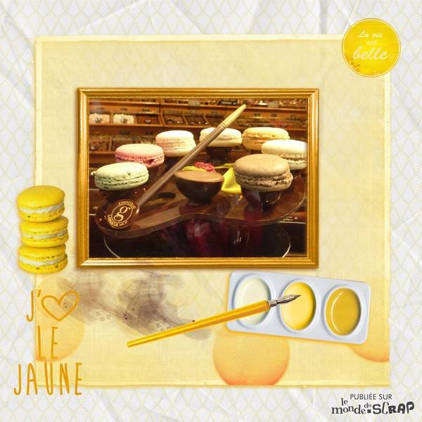 mes pages pour le kit nuances de jaune