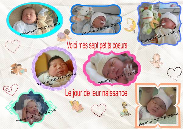 mes petits enfants le jour de leur naissance