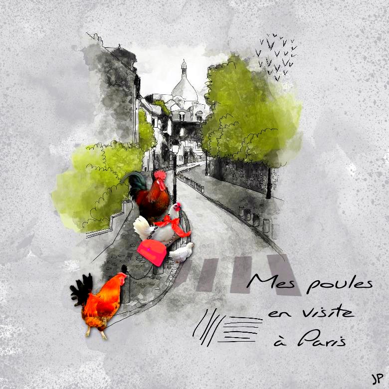 mes poules  il n'y a pas que les japonais qui visitent Paris!☺