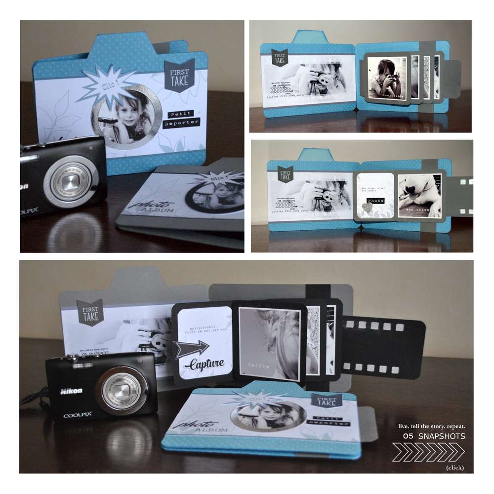 Mini album appareil photo en cascade