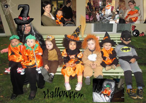 moi et mes sept petits enfants pour halloween