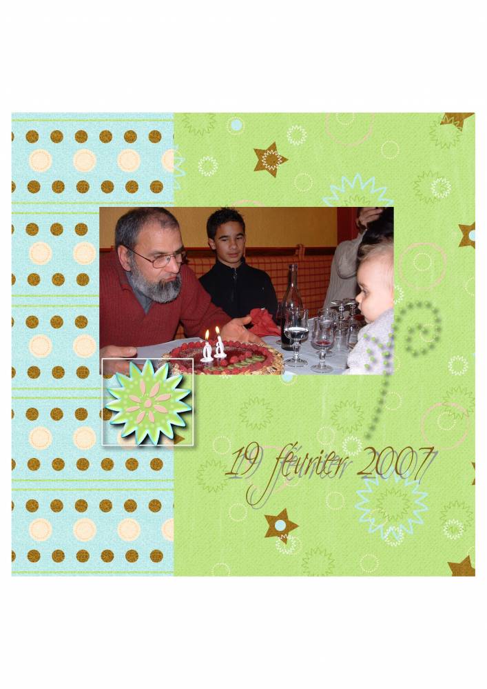 mon mari entouré de ses petits enfants